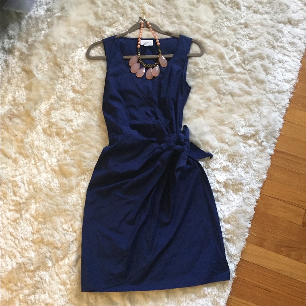 Classic Wrap Dress by LOFT in blue- size 8 🌸